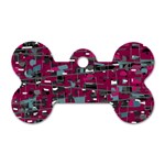 Magenta decorative design Dog Tag Bone (One Side) Front