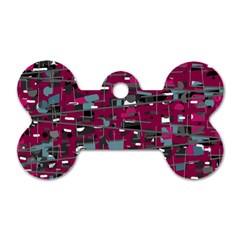 Magenta Decorative Design Dog Tag Bone (two Sides)