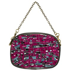 Magenta Decorative Design Chain Purses (one Side) 