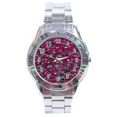 Magenta Decorative Design Stainless Steel Analogue Watch