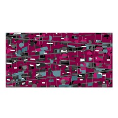 Magenta Decorative Design Satin Shawl