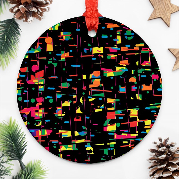 Playful colorful design Ornament (Round) 