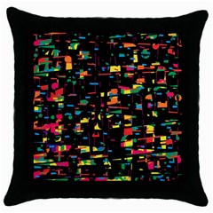 Playful Colorful Design Throw Pillow Case (black)