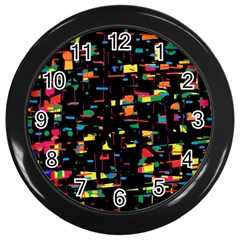 Playful Colorful Design Wall Clocks (black)