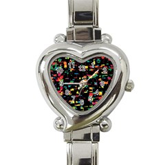 Playful Colorful Design Heart Italian Charm Watch