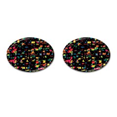 Playful Colorful Design Cufflinks (oval)