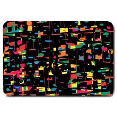 Playful Colorful Design Large Doormat  by Valentinaart