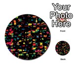 Playful colorful design Multi-purpose Cards (Round)  Back 1