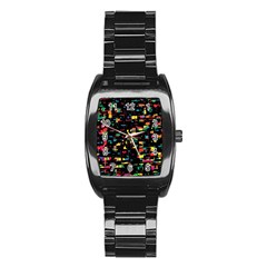 Playful Colorful Design Stainless Steel Barrel Watch