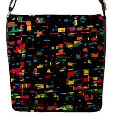 Playful Colorful Design Flap Messenger Bag (s) by Valentinaart