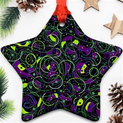 Purple And Yellow Decor Ornament (star)  by Valentinaart