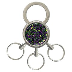 Purple And Yellow Decor 3-ring Key Chains by Valentinaart