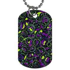 Purple And Yellow Decor Dog Tag (one Side)