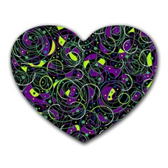 Purple And Yellow Decor Heart Mousepads