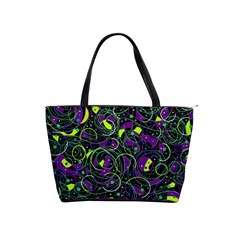 Purple And Yellow Decor Shoulder Handbags