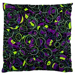 Purple And Yellow Decor Large Cushion Case (one Side) by Valentinaart