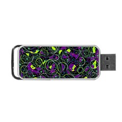 Purple And Yellow Decor Portable Usb Flash (one Side) by Valentinaart