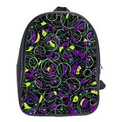 Purple And Yellow Decor School Bags (xl)  by Valentinaart