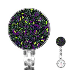 Purple And Yellow Decor Stainless Steel Nurses Watch