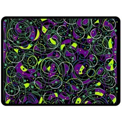 Purple And Yellow Decor Double Sided Fleece Blanket (large) 