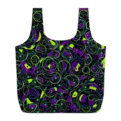 Purple And Yellow Decor Full Print Recycle Bags (l)  by Valentinaart