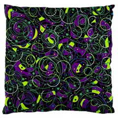 Purple And Yellow Decor Large Flano Cushion Case (one Side) by Valentinaart