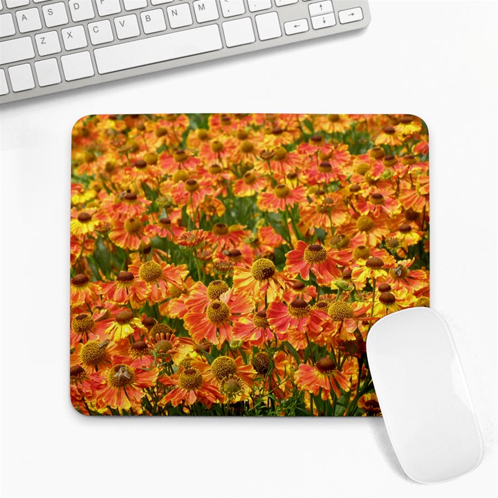 Helenium Flowers and Bees Large Mousepads