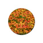 Helenium Flowers and Bees Rubber Coaster (Round)  Front