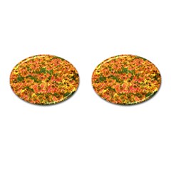 Helenium Flowers And Bees Cufflinks (oval)