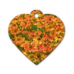 Helenium Flowers and Bees Dog Tag Heart (Two Sides) Front