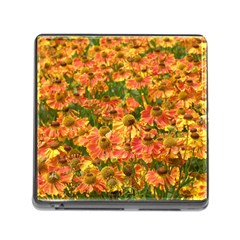 Helenium Flowers And Bees Memory Card Reader (square) by GiftsbyNature