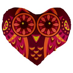 Owl Large 19  Premium Heart Shape Cushions