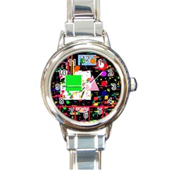 Colorful Facroty Round Italian Charm Watch by Valentinaart