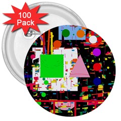 Colorful Facroty 3  Buttons (100 Pack) 