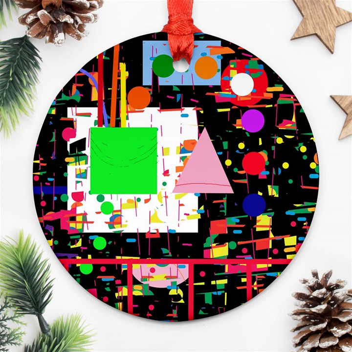 Colorful facroty Round Ornament (Two Sides) 