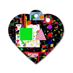 Colorful Facroty Dog Tag Heart (one Side)