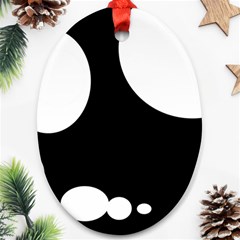 Black and white moonlight Ornament (Oval) 