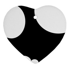 Black And White Moonlight Ornament (heart)  by Valentinaart