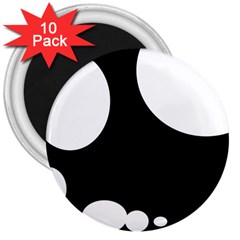 Black And White Moonlight 3  Magnets (10 Pack)  by Valentinaart