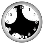 Black and white moonlight Wall Clocks (Silver)  Front