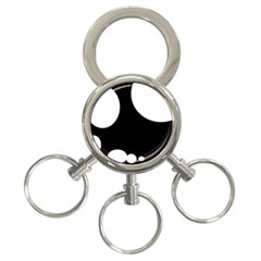 Black and white moonlight 3-Ring Key Chains