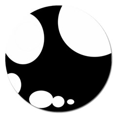 Black And White Moonlight Magnet 5  (round)