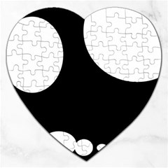 Black And White Moonlight Jigsaw Puzzle (heart)