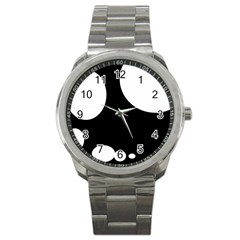 Black And White Moonlight Sport Metal Watch by Valentinaart