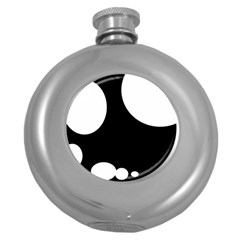 Black and white moonlight Round Hip Flask (5 oz)