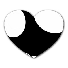 Black And White Moonlight Heart Mousepads by Valentinaart