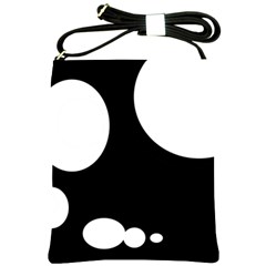 Black And White Moonlight Shoulder Sling Bags by Valentinaart