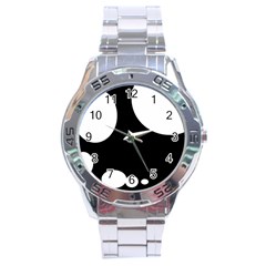 Black and white moonlight Stainless Steel Analogue Watch