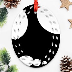 Black And White Moonlight Ornament (oval Filigree) 