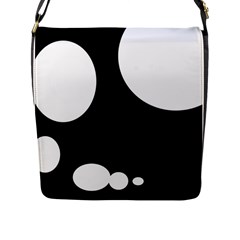 Black And White Moonlight Flap Messenger Bag (l) 